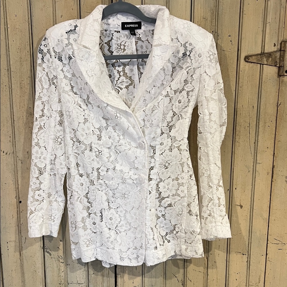 Express Women's Floral Lace Blazer